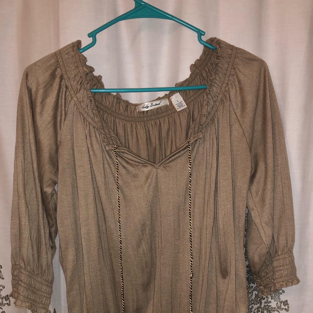 Tan shirt